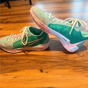 Women's Green and Pink custom Nike Sabrina’s
